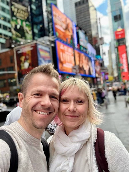 Isabell and Sven Haase at Times Square in New York